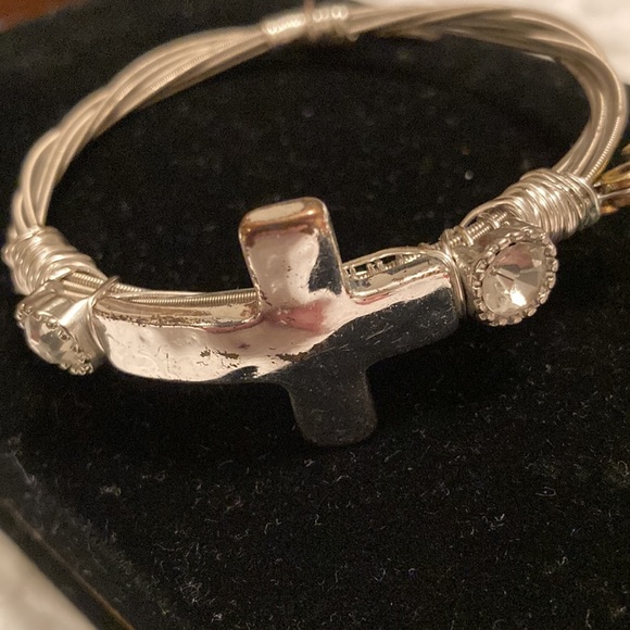 Guitar String Cross Bracelet with Guitar Charm - Picture 10 of 11